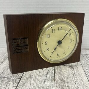 Vintage Domino's Pizza Wood Block Desk Clock Made in Germany Corporate Promo